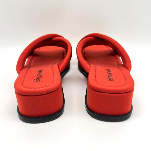 JEFFREY CAMPBELL Sun-Sation Sandal Women 8 Orange Red Platform Cris Cross Padded - Picture 3 of 12